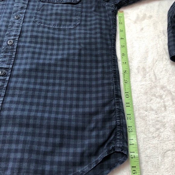 TOMMY hilfiger premium denim 2 tone navy long sleeve shirt small - Picture 4 of 8